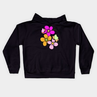 flower tendril, floral, bloom, butterfly, blooming Kids Hoodie